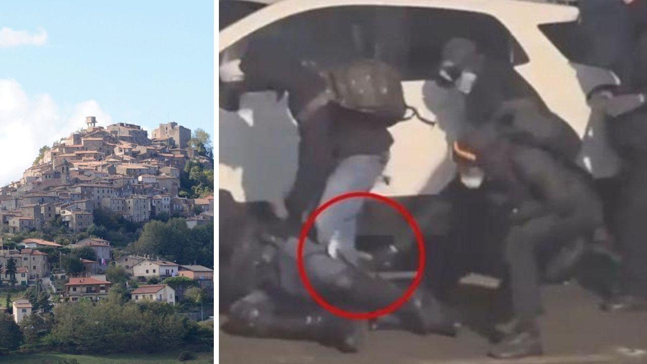 Una veduta del borgo amiatino e gli scontri del 31 gennaio