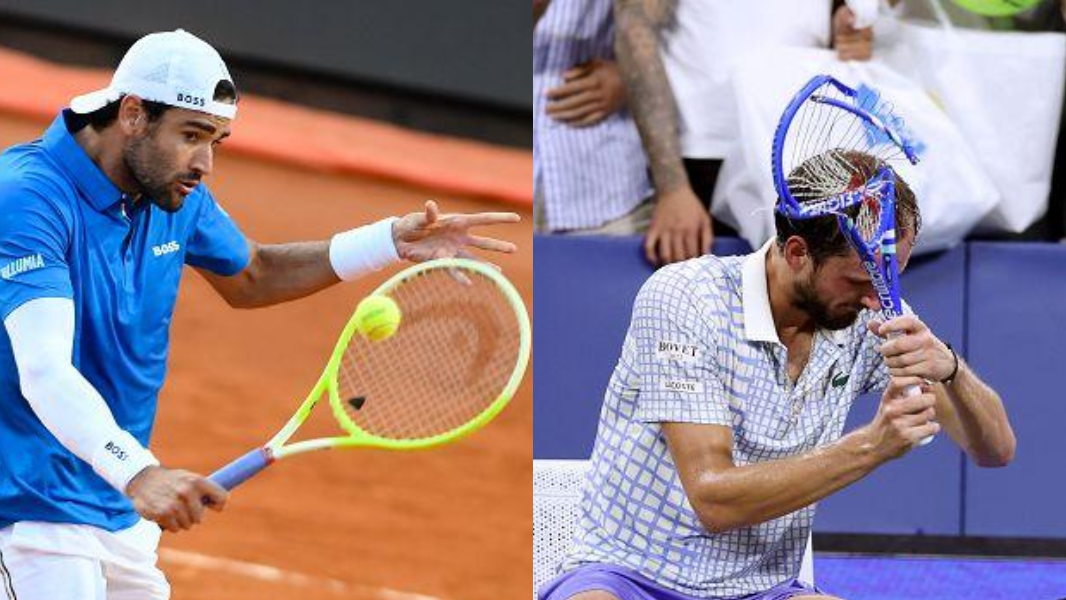 Montecarlo, Berrettini demolisce Medvedev in due set perfetti (6-0 6-0) e il russo spacca la racchetta