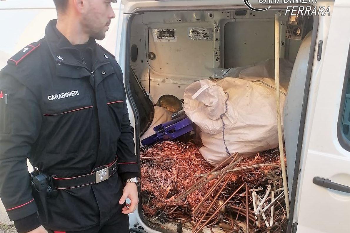 Sequestrati 800 chili di rame a Tresigallo, denunciati sei uomini