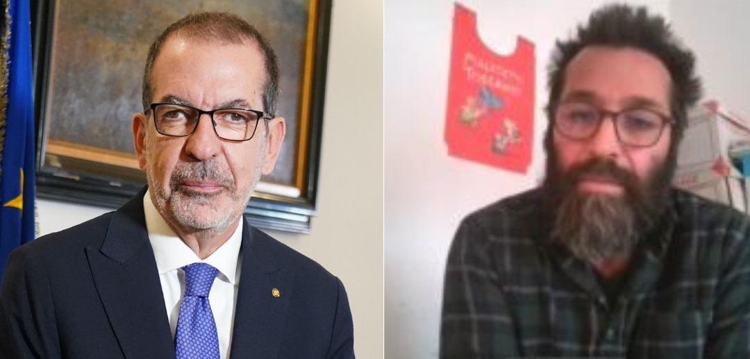 A sinistra il prefetto Giancarlo Dionisi, a destra il segretario generale della Filt-Cgil di Livorno, Giuseppe Gucciardo