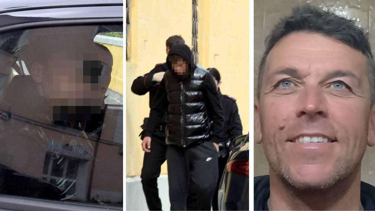 I giovani portati in caserma e a destra la vittima 