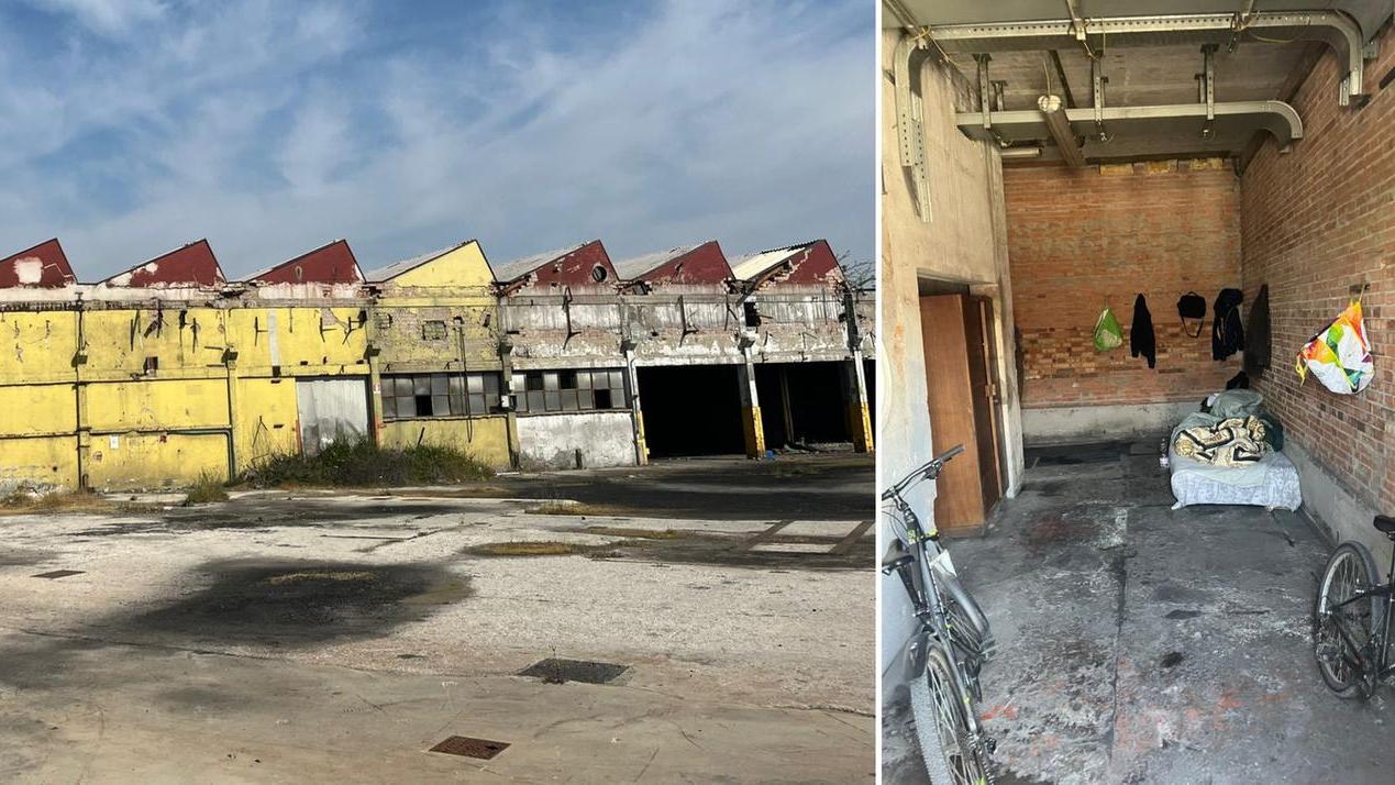 Le ex Fonderie del Villaggio Artigiano e il rifugio dei due uomini nella cabina elettrica