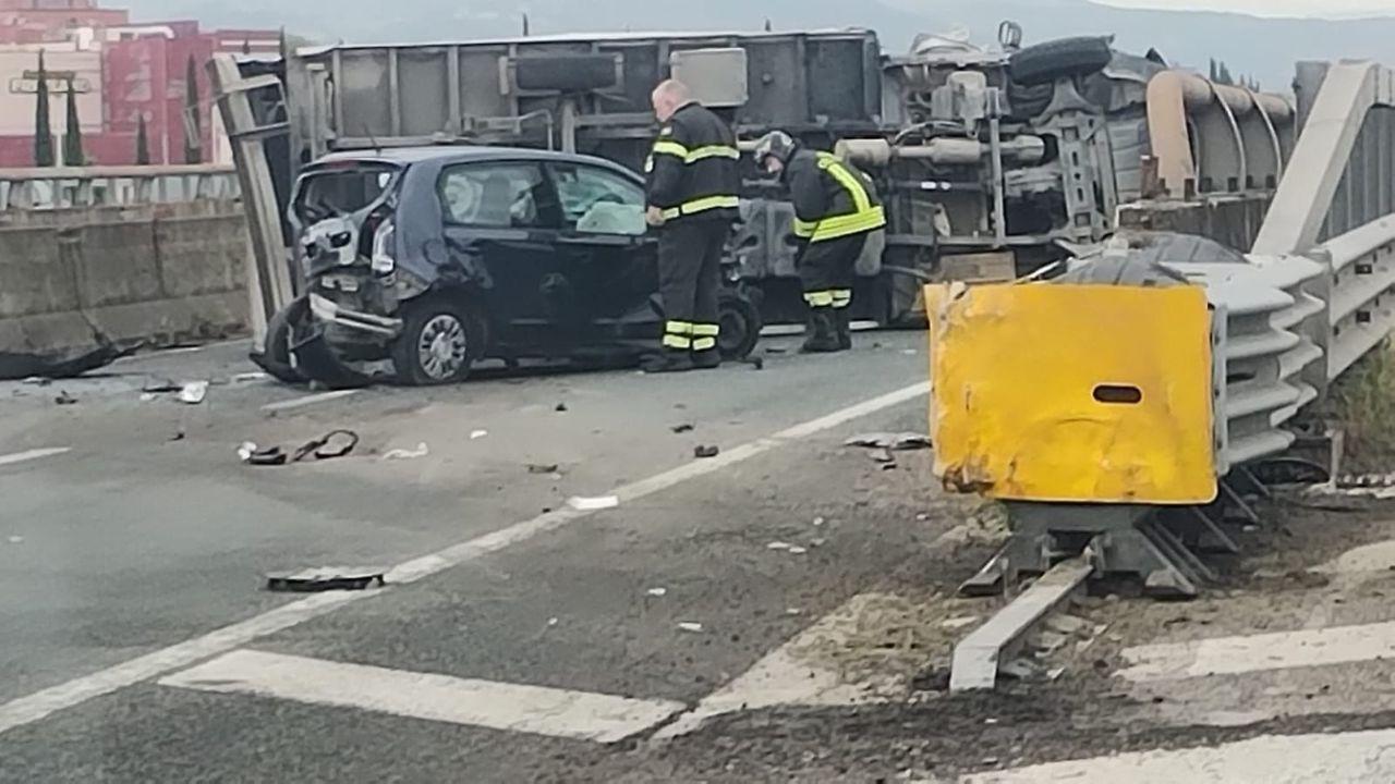 I mezzi coinvolti nell'incidente