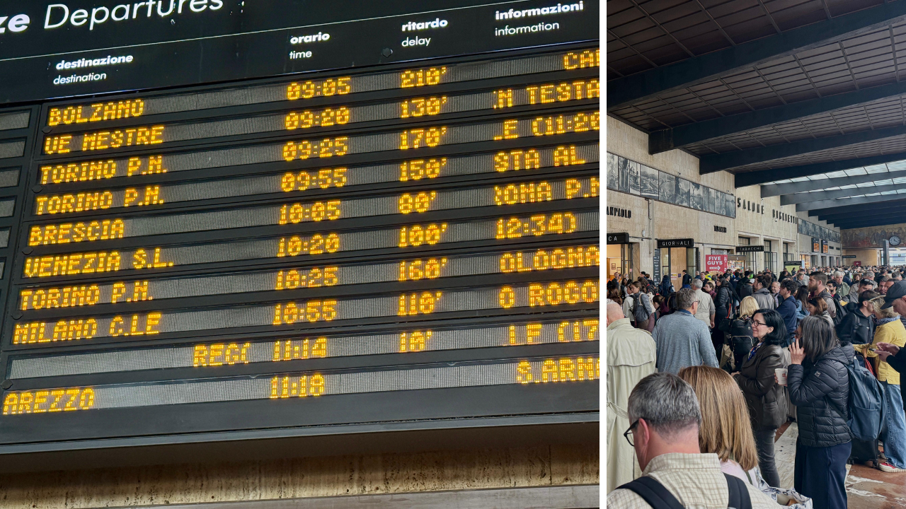 I ritardi a Santa Maria Novella e la tanta gente in attesa