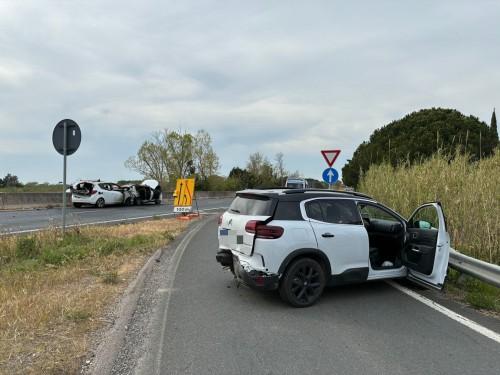 
	Due delle macchine coinvolte nell'incidente

