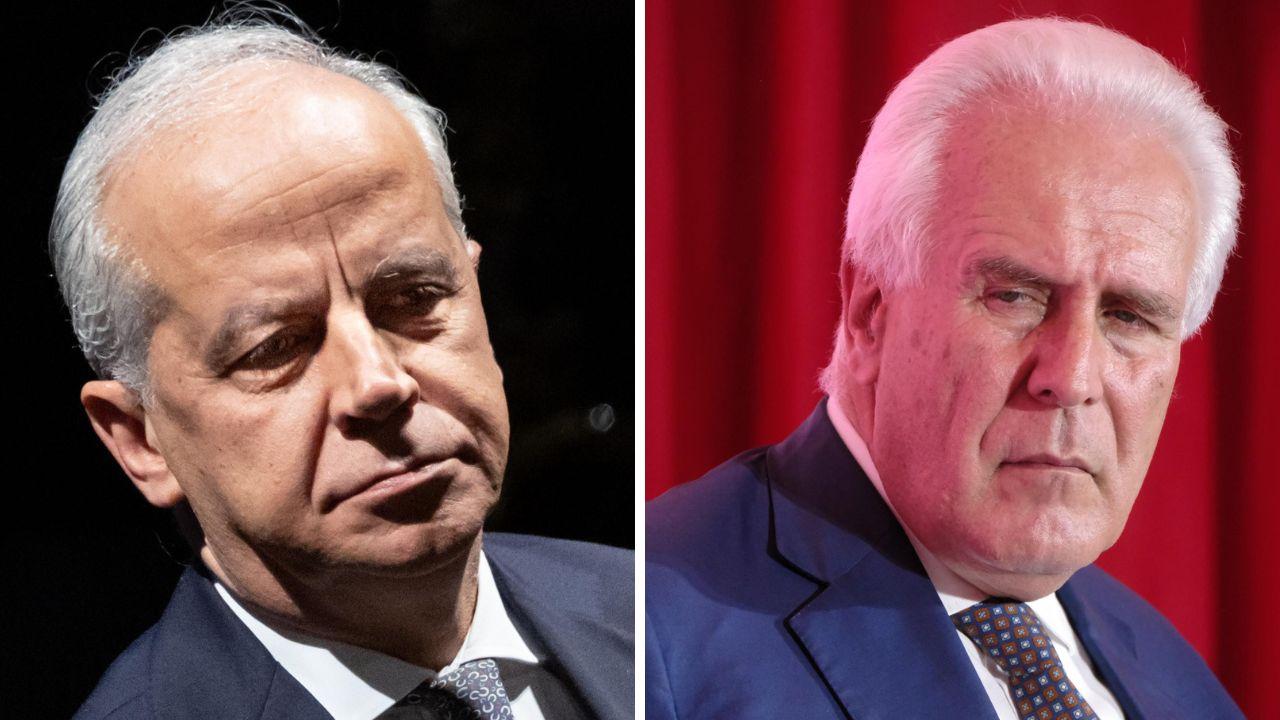 Da sx il ministro dell'Inerno, Matteo Piantedosi e il presidente della Regione Toscana, Eugenio Giani