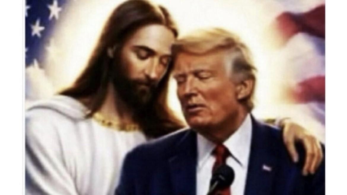 L’ultima follia di Trump, condivide una foto che lo ritrae con Gesù: «La trovo fantastica»