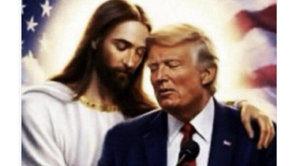 L’ultima follia di Trump, condivide una foto che lo ritrae con Gesù: «La trovo fantastica»