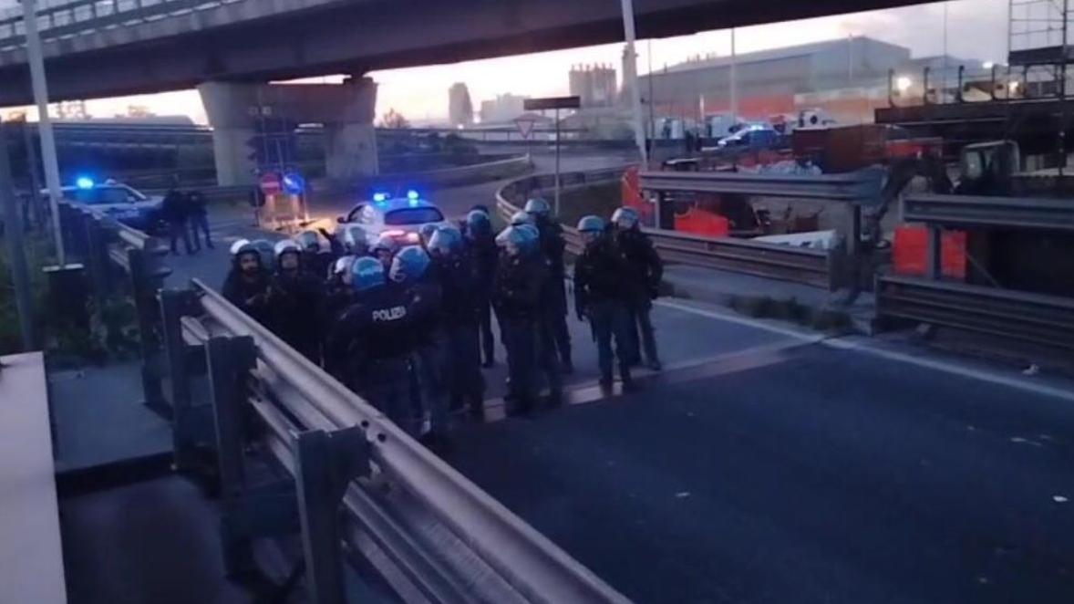 Un momento della protesta