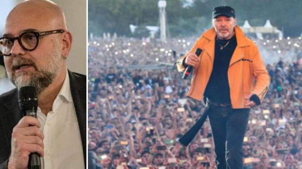 Il sindaco Mezzetti e Vasco sul palco del Modena Park