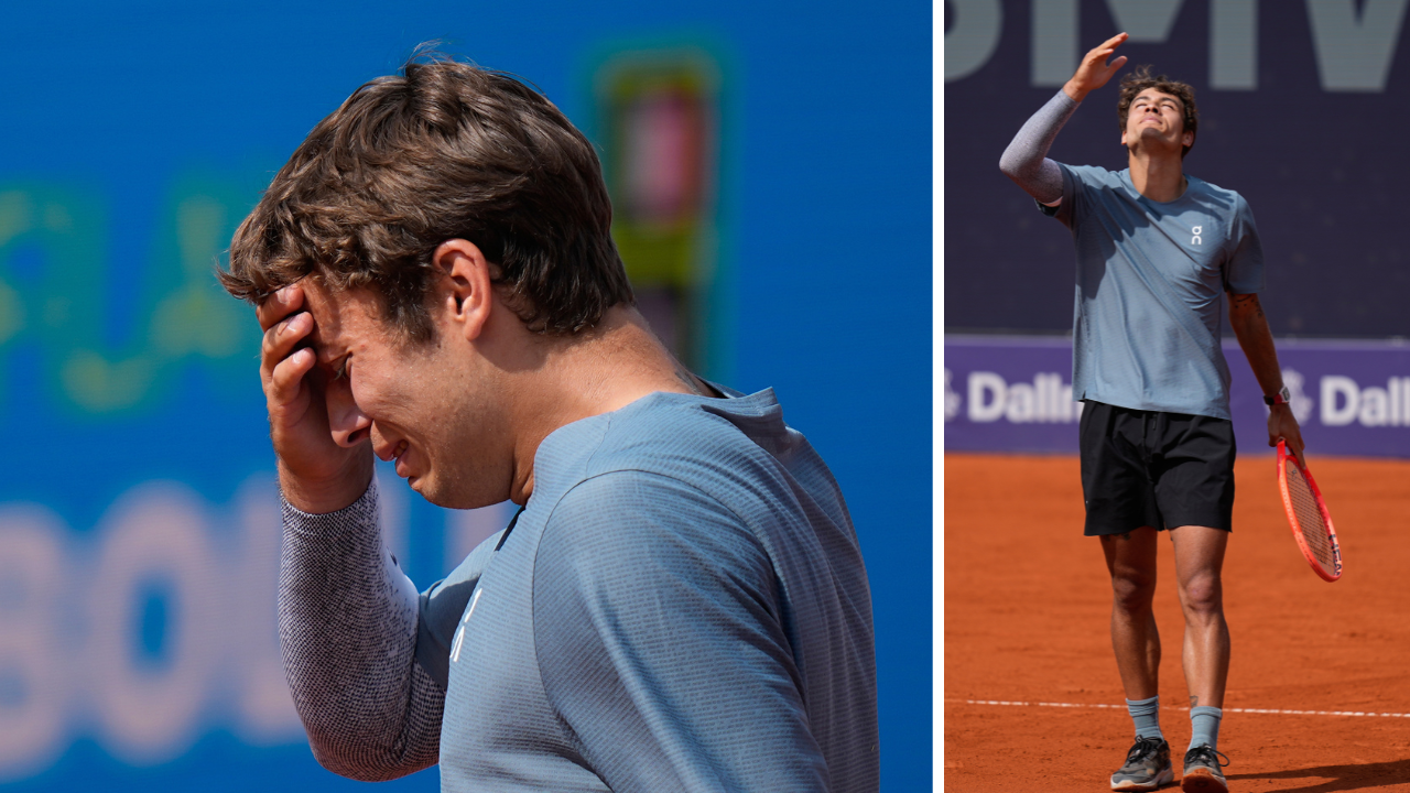 La commozione di Flavio Cobolli a fine gara (La Presse)