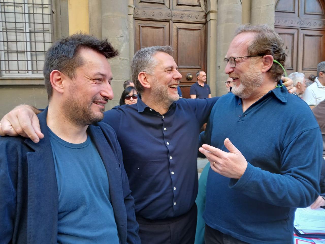 
	Gianluca Banchelli (al centro) insieme a Cosimo Zecchi e Daniele Spada

