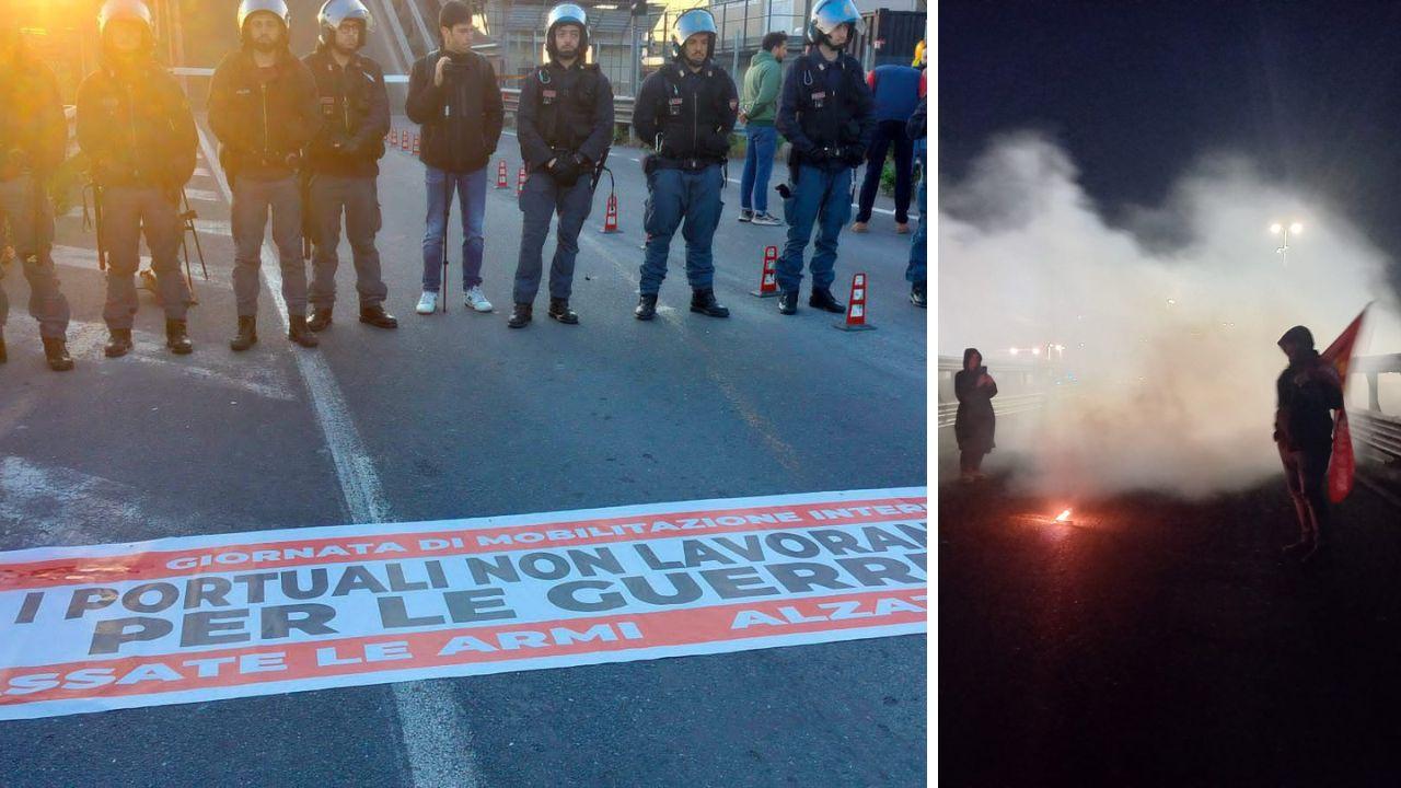 Livorno, nave bloccata col carico da Camp Darby: il Tombolo Dock, la protesta e lo sgombero