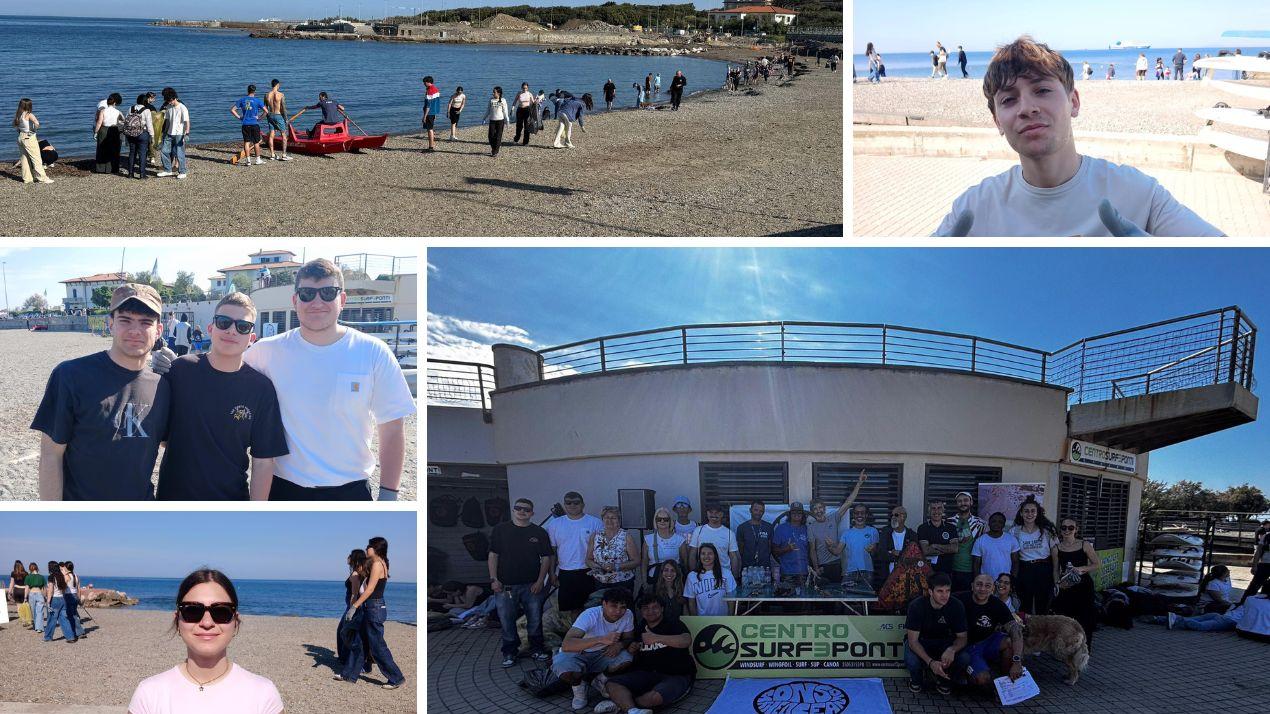 Livorno, materiali edili e copertoni in spiaggia: maxi pulizia degli studenti dell'Iti