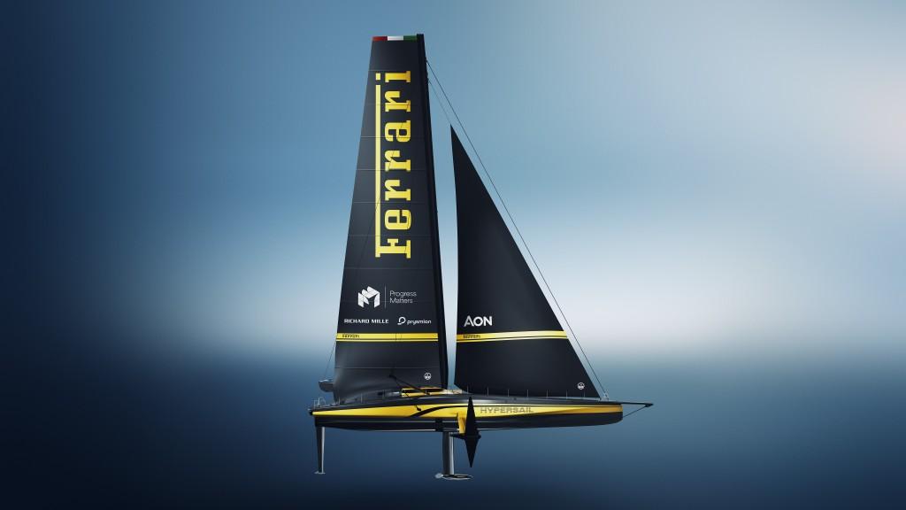 La livrea di Ferrari Hypersail (foto Ferrari S.p.a.)