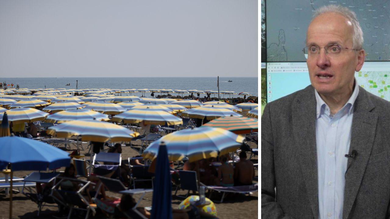 
	Una spiaggia piena e il direttore del Lamma, Bernardo Gozzini

