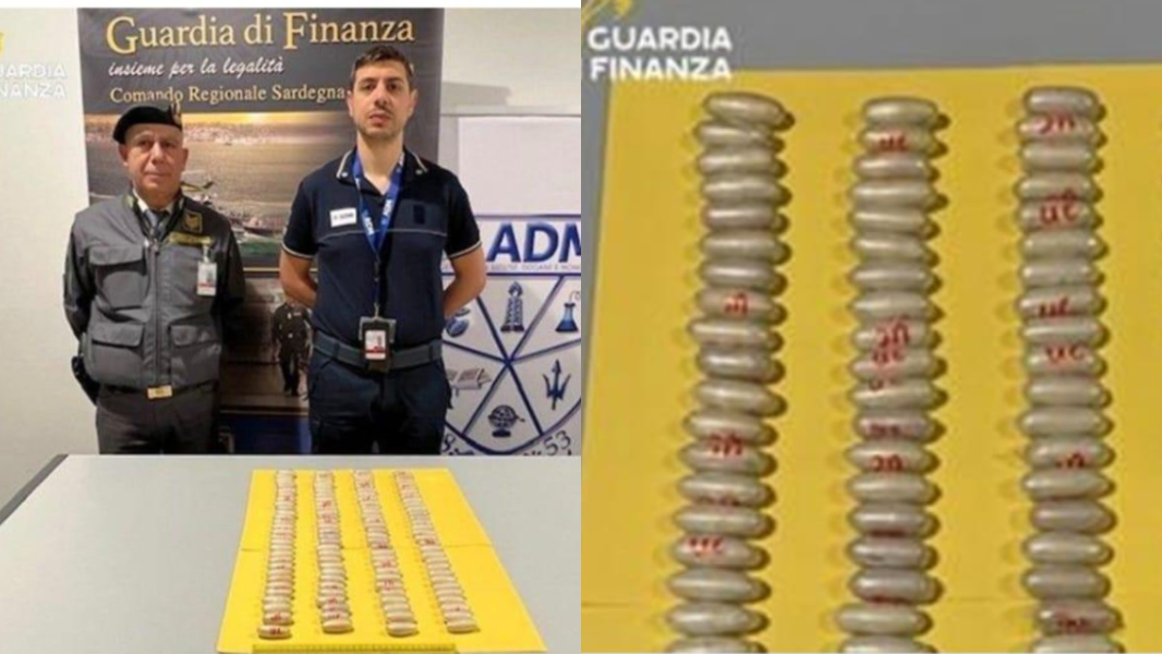 In aereo con 116 ovuli di eroina nello stomaco: arrestato allo sbarco in Sardegna