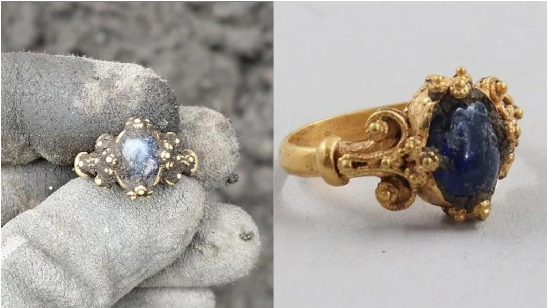 L'anello ritrovato dagli archeologi