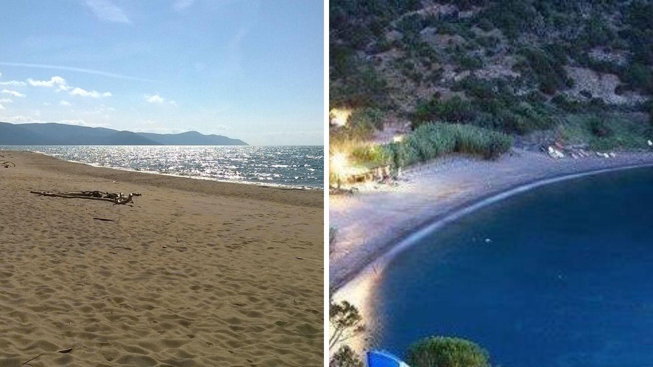 
	Da sx la spiaggia di Marina di Alberese e la spiaggia del Nisporto all'isola d'Elba (foto d'archivio)

