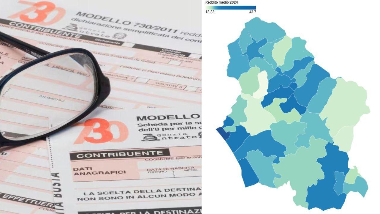 La mappa dei redditi comune per comune