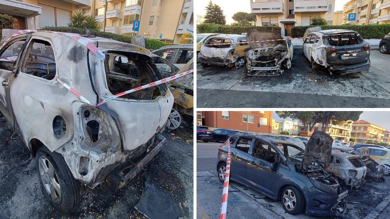 
	Le carcasse delle auto coinvolte

