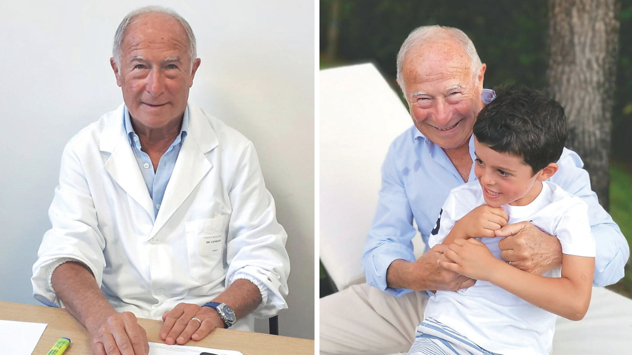Lombardi in veste di medico e con il nipote Enrico Domenico