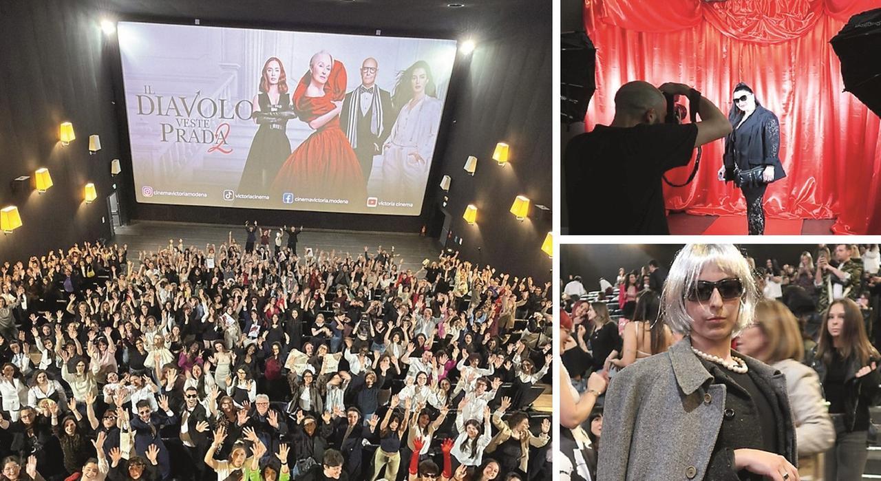 Il Victoria veste... Prada: in 3mila a Modena travestiti per il film