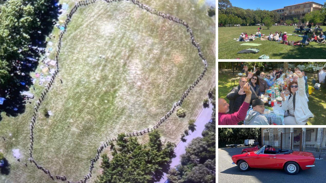 Il grande abbraccio per Monterotondo visto dal drone di Paolo Signorini