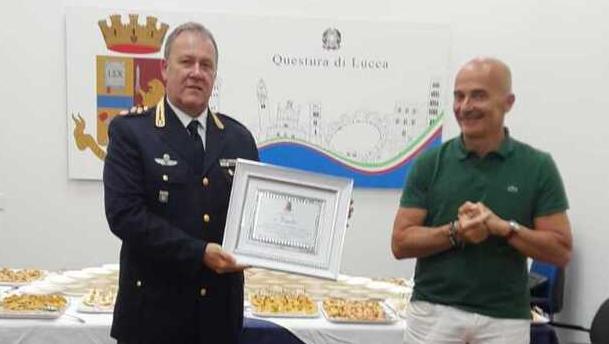 A sinistra il dottor Virgilio Russo con il questore Edgardo Giobbi