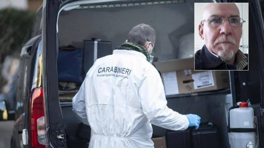 Rilievi dei carabinieri, nel riquadro Michelangelo Scamarcia. Foto da 'Chi l'ha visto?'