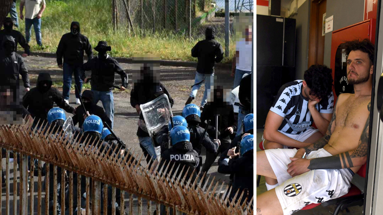 
	La guerriglia fuori dallo stadio e la disperazione dei giocatori

