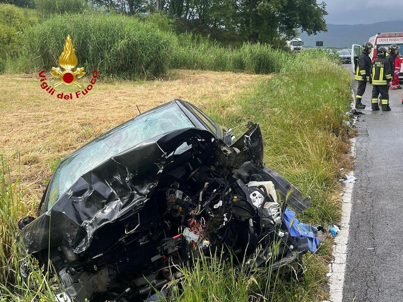 L'incidente (foto vigili del fuoco)