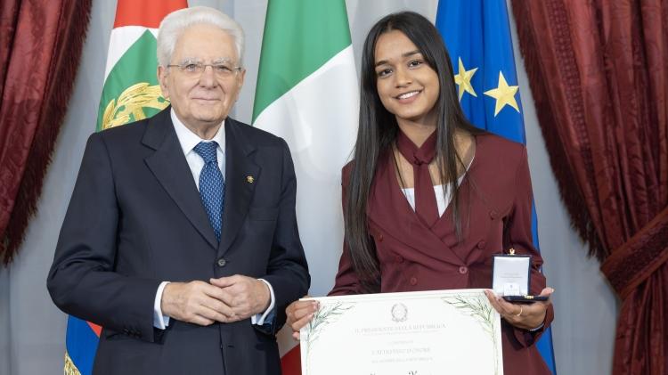 Jasmeen Kaur premiata come Alfiere al Quirinale: «Un onore». I complimenti di Mattarella