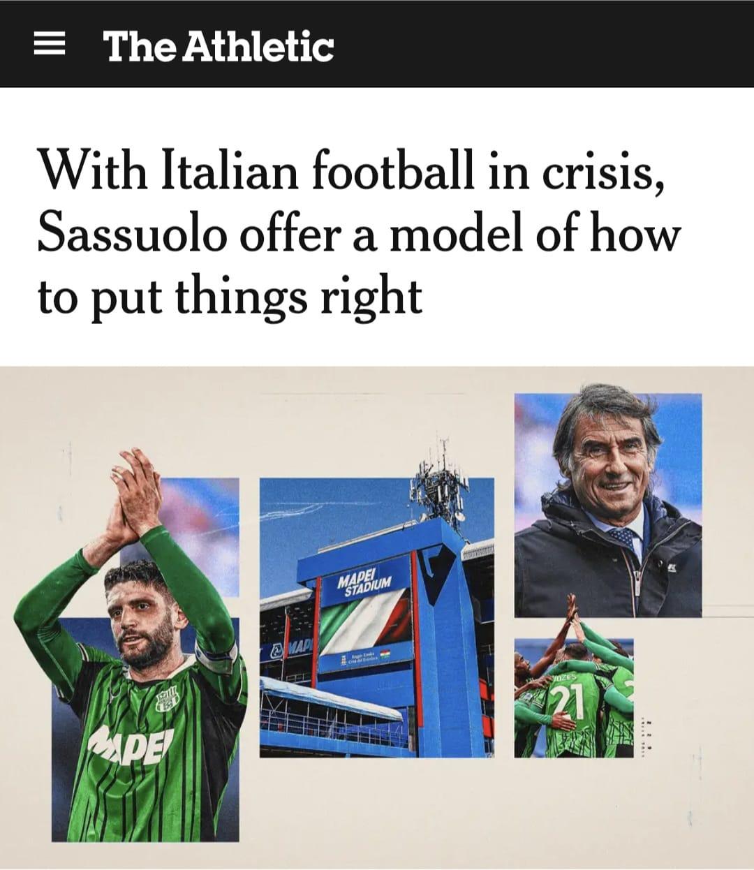 Carnevali sul New York Times: «Il Sassuolo non è più una rivelazione»