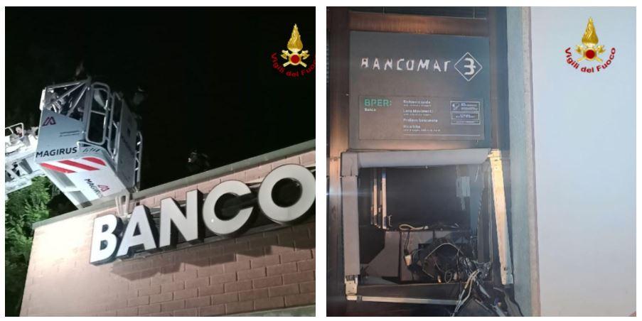 Bancomat fatti esplodere: colpo a segno a Gattatico, a Salvaterra i ladri messi in fuga prima. Edificio evacuato: attivati gli artificieri