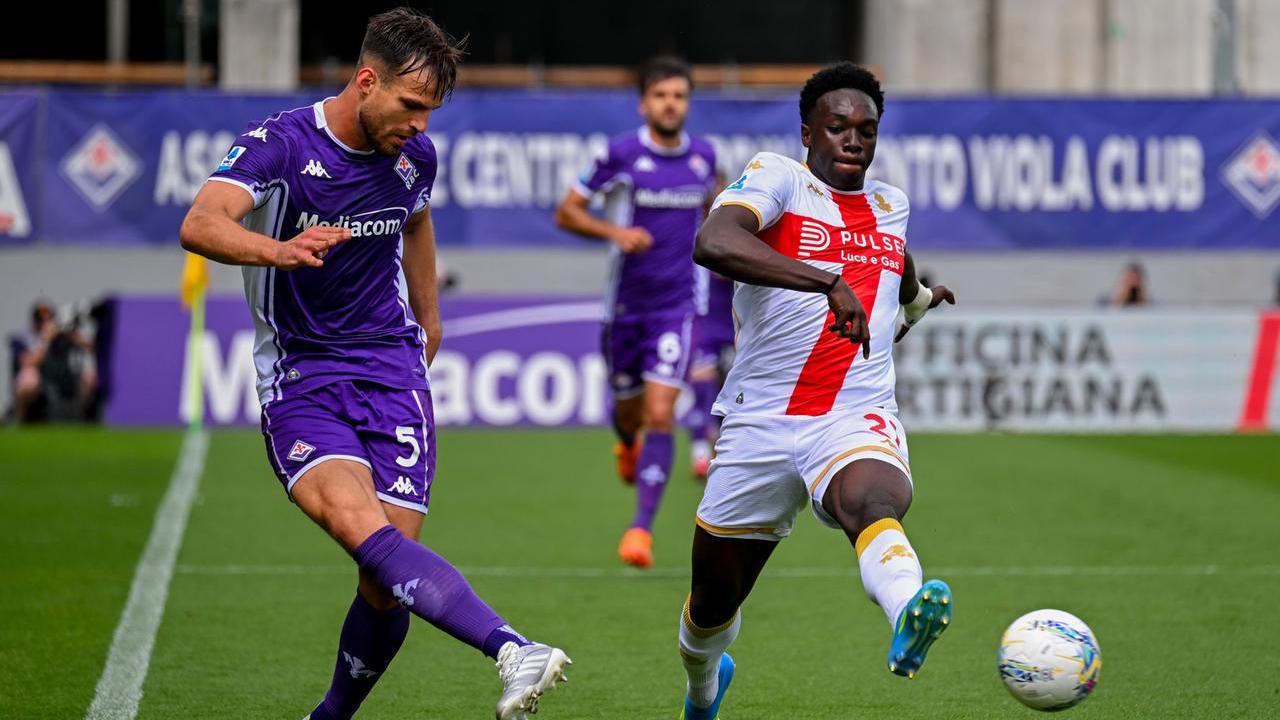 Un'azione della partita della Fiorentina