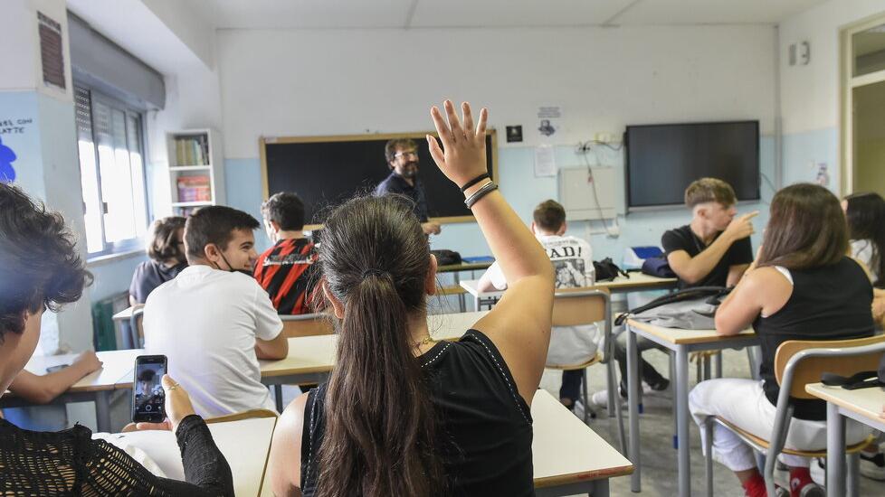 Una classe in una foto d'archivio