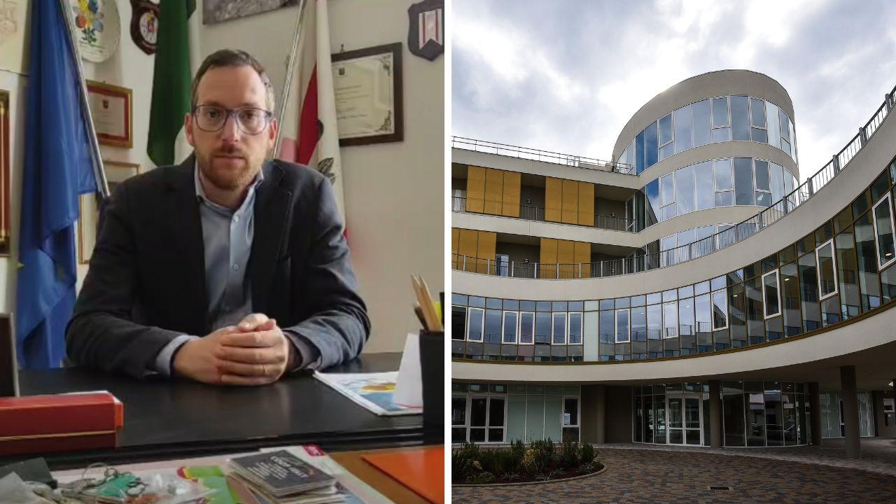 
	Da sx il sindaco di Pitigliano, Giovanni Gentili e l'ospedale Misericordia di Grosseto

