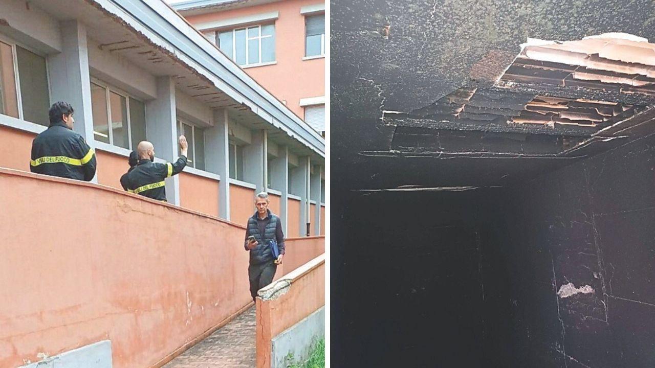 II sopralluogo dei vigili del fuoco e i danni al Pesenti 