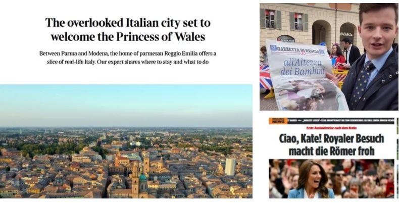 Dal New York Times alla Bbc: come il mondo ha raccontato Reggio Emilia e la visita di Kate Middleton