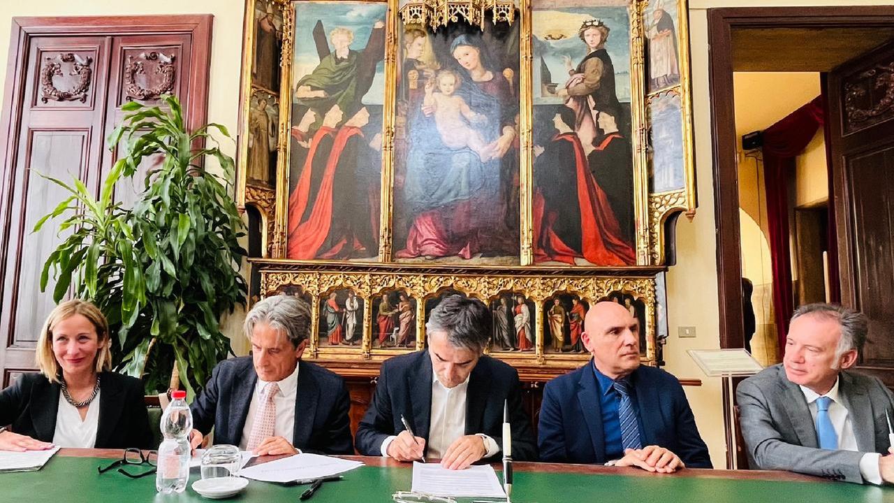 La firma del protocollo a Palazzo Bacaredda