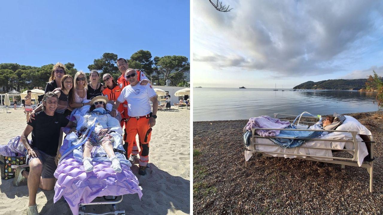 Due momenti della gita di Valeria Firpo all'Elba