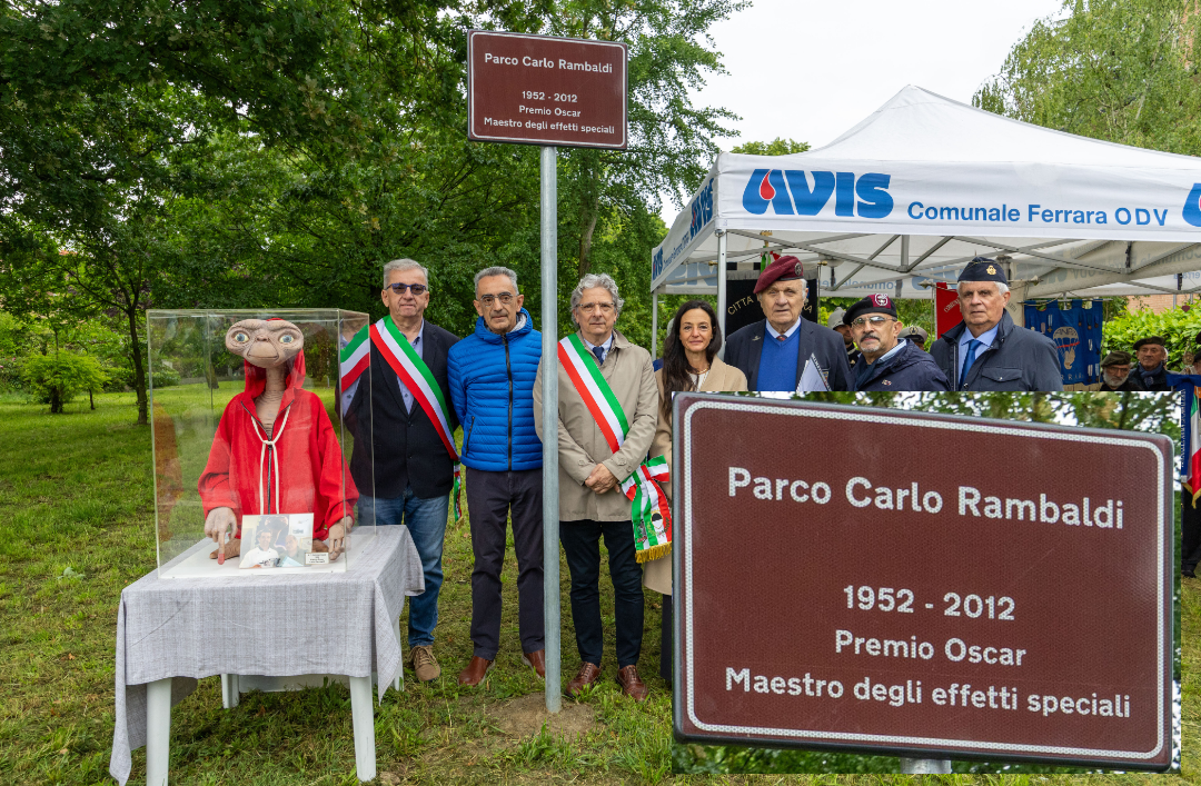 Ferrara intitola un parco al maestro degli effetti speciali Carlo Rambaldi… ma la targa è sbagliata