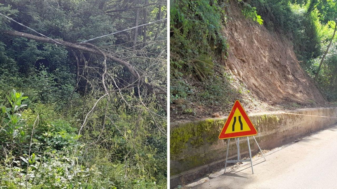 Slalom fra smottamenti e alberi caduti: così la collina ora è a rischio isolamento