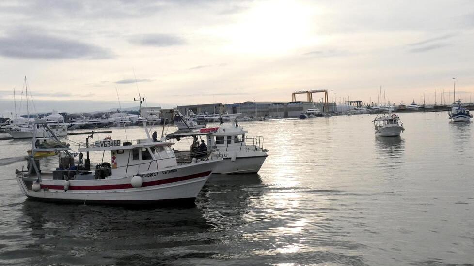 Pescherecci nel porto di Viareggio (foto d’archivio)