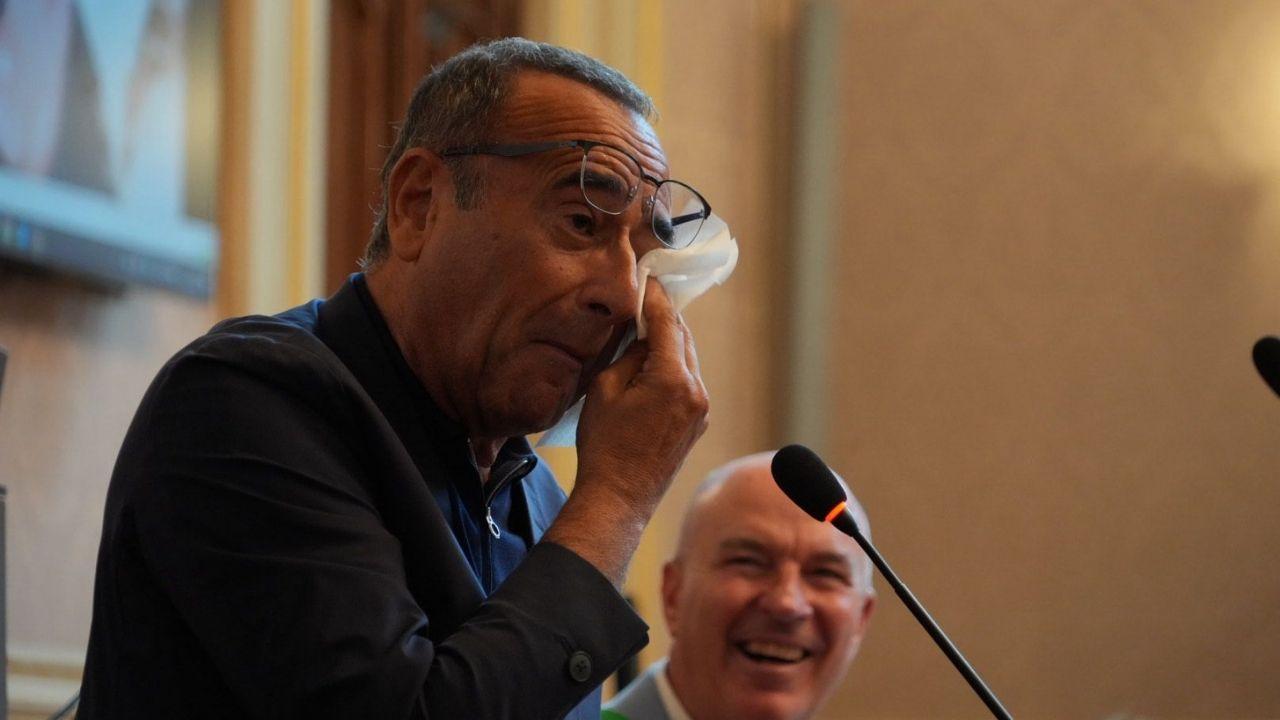 Carlo Conti durante la cerimonia (foto Stick)