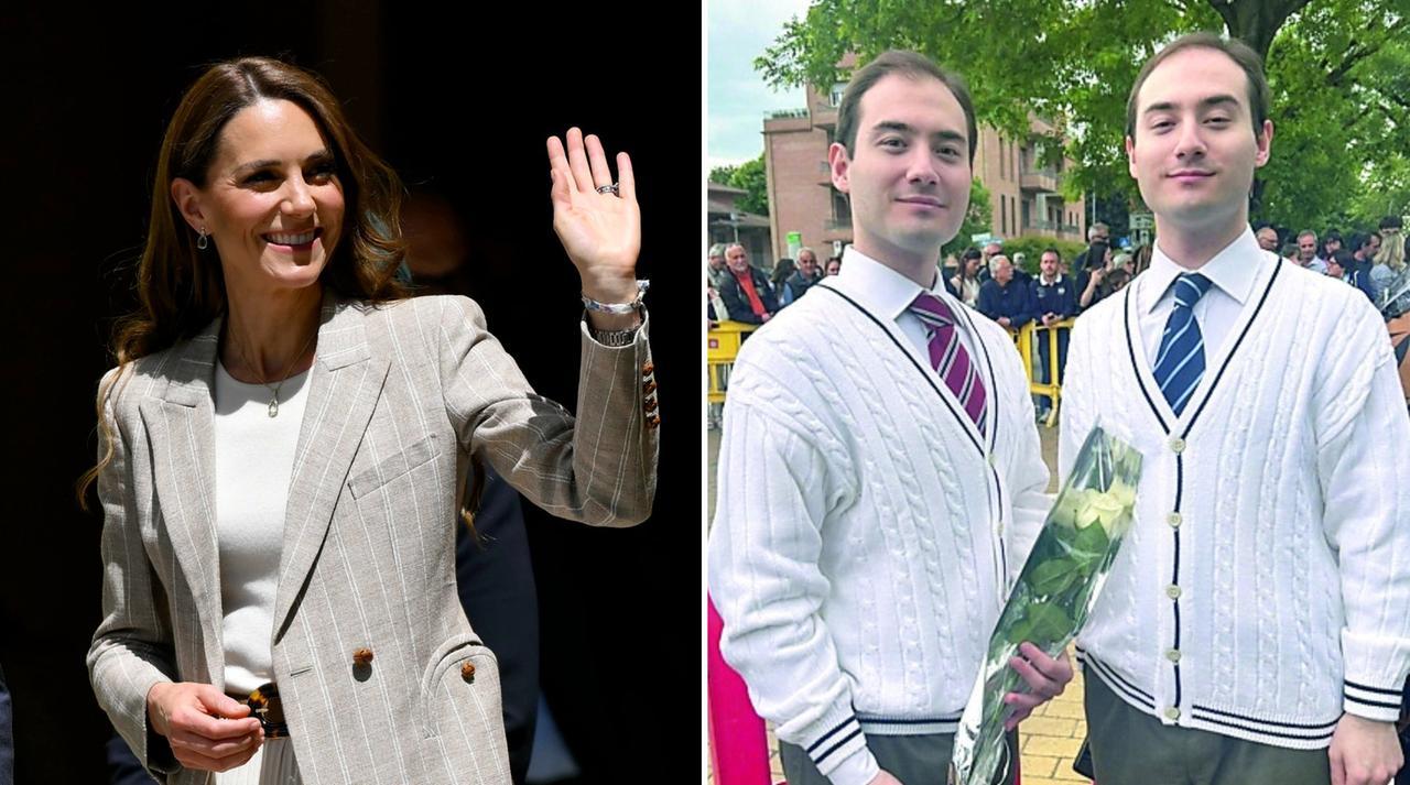 
	I gemelli Giroldi con il fiore donato alla principessa Kate

