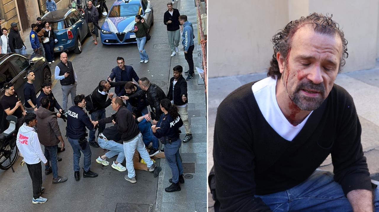
	L'uomo bloccato in rua Pioppa, a destra Luca Signorelli (foto di Luigi Esposito)

