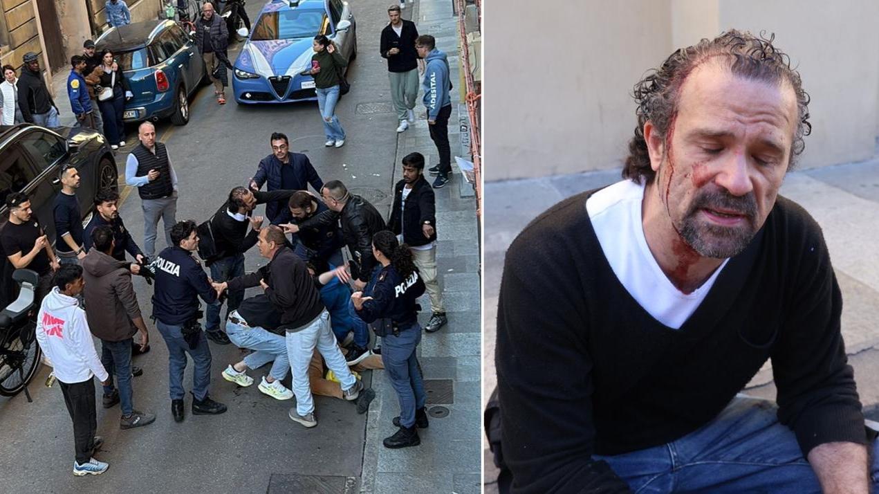 
L'investitore bloccato, a destra Luca Signorelli (foto Gazzetta di Modena)