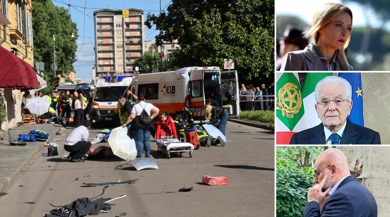 Auto sulla folla, Giorgia Meloni: «Gravissimo, vicina ai feriti e alle loro famiglie». Anche Mattarella chiama il sindaco